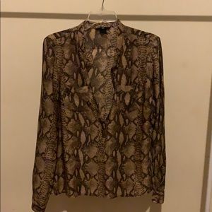 HM snake skin print button down